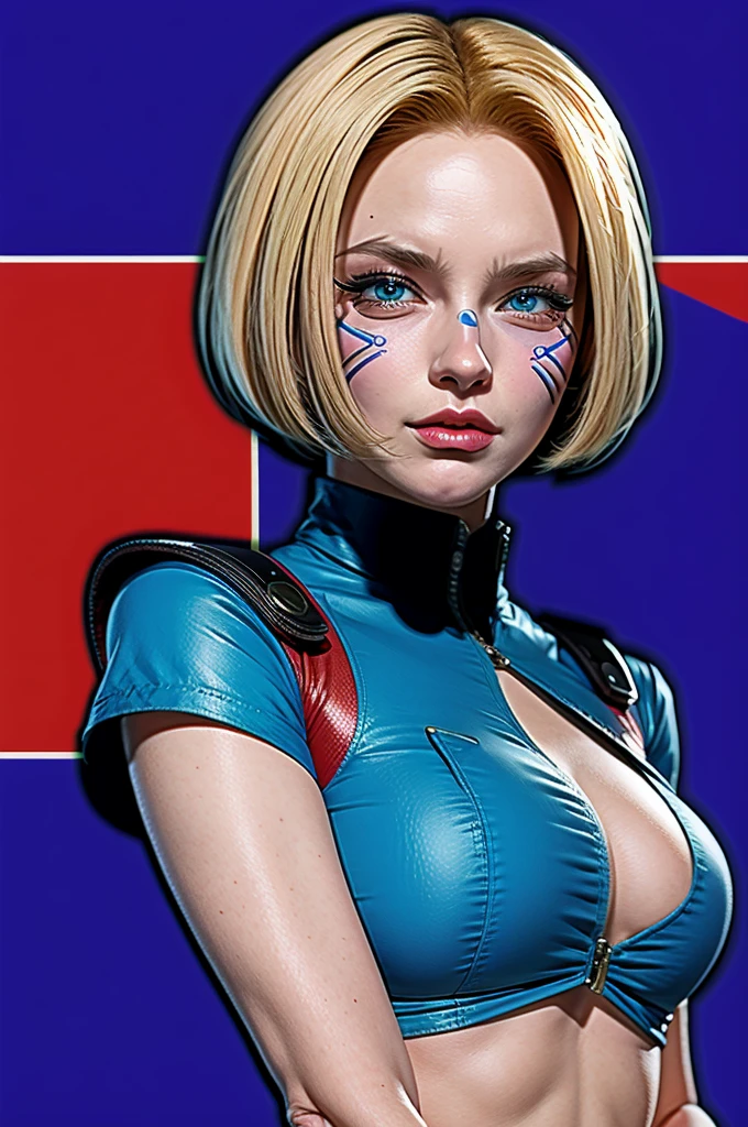 Android 18 nyantcha, expressive faces, anime-inspired, (cell shading:1.2)