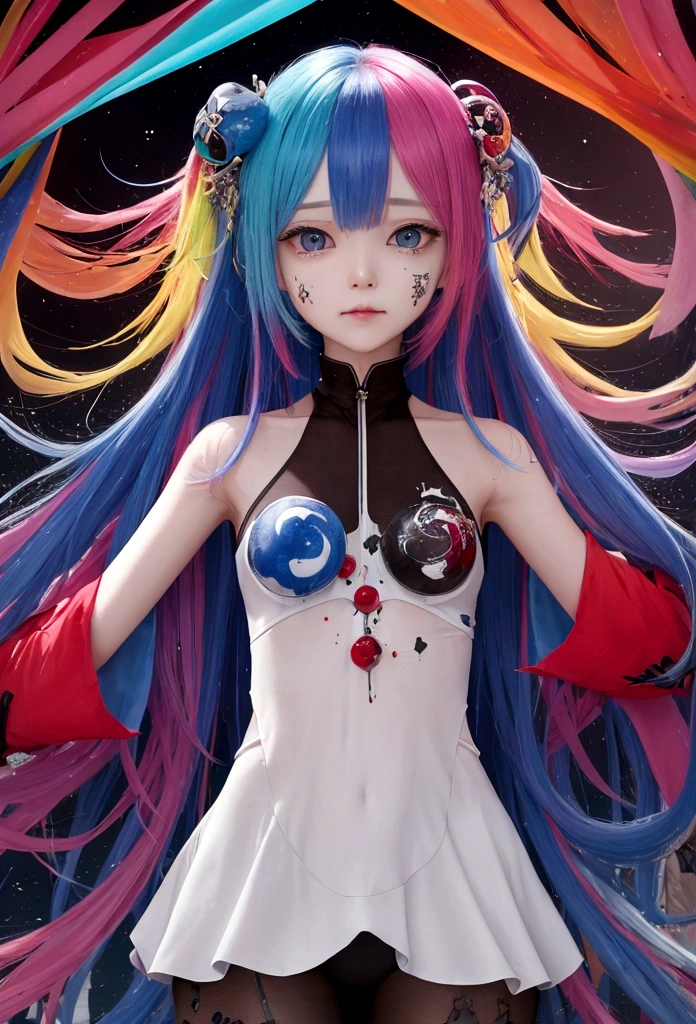 WORLD WHERE EXPRESS THE 2 SIDES THAT IS CHAOS, SADNESS AND THE OTHER SIDE PEACE OF COLORFUL AND HARMONIOUS COLORS