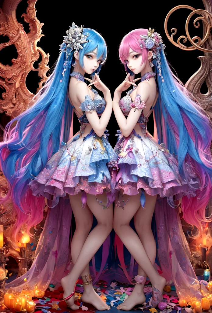 WORLD WHERE EXPRESS THE 2 SIDES THAT IS CHAOS, SADNESS AND THE OTHER SIDE PEACE OF COLORFUL AND HARMONIOUS COLORS