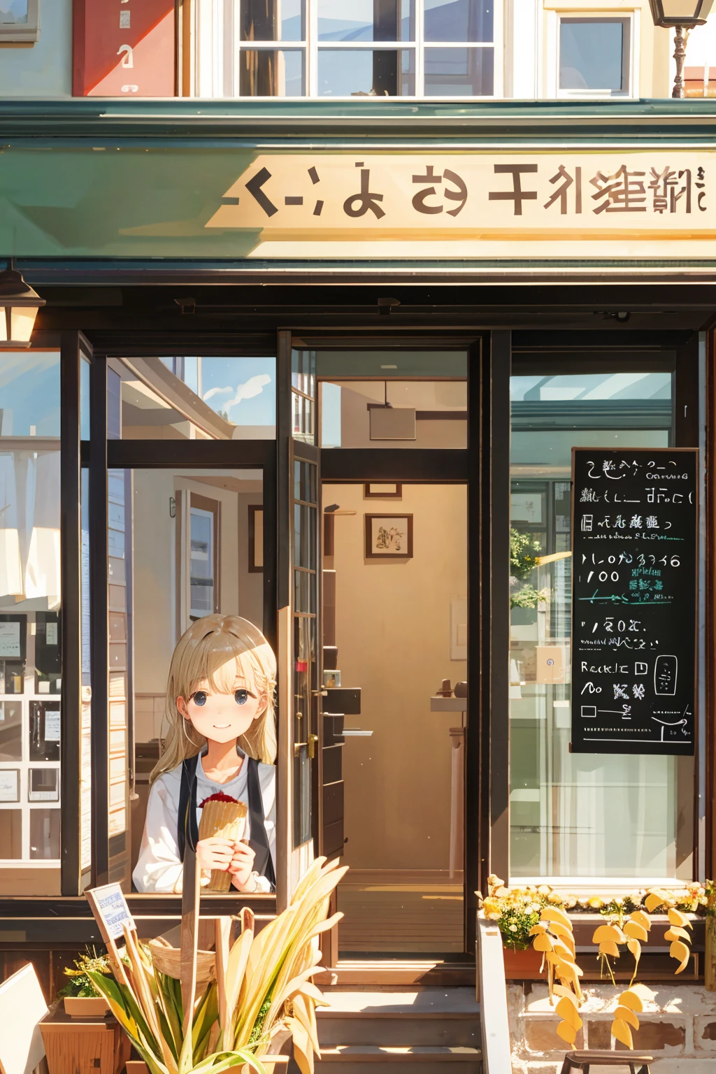 Photorealistic、Highest quality、Highest Resolution、Highest quality、８Ｋ、cute女性、Beautiful Face、One beautiful woman、Light Hair Color、cute、beautiful、Stylish cafe、lunch、pasta、pastaを食べる、