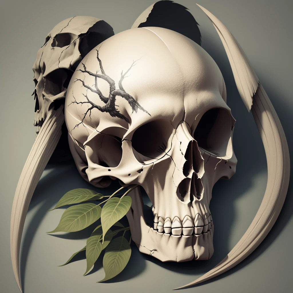 Crow Skull Logo in Profile, with a golden arrow through his skull, on a black background