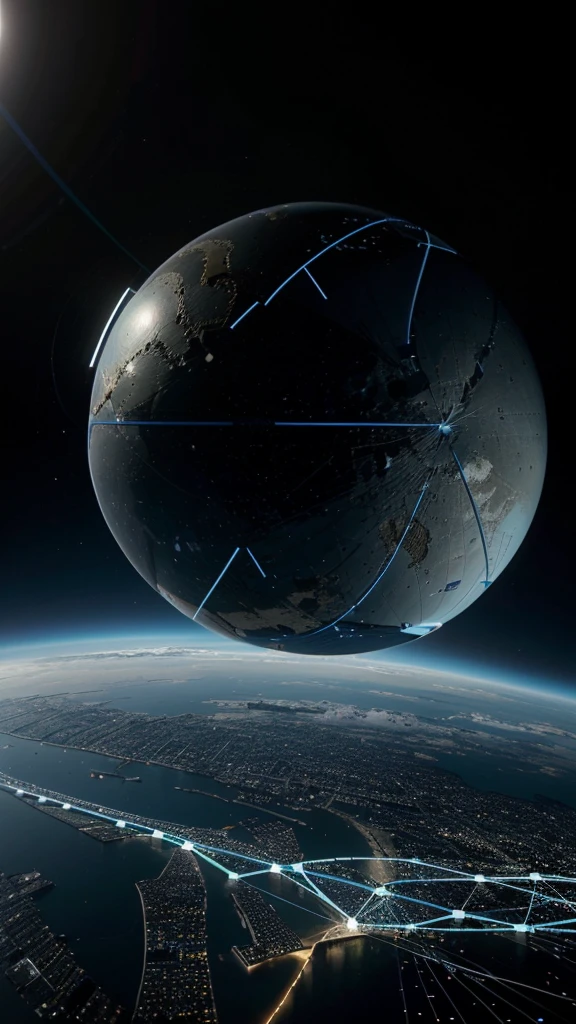 **Scene Prompt 1**: A visual representation of a digital globe with multiple connecting lines symbolizing interoperable blockchains, with the Polygon logo highlighted.