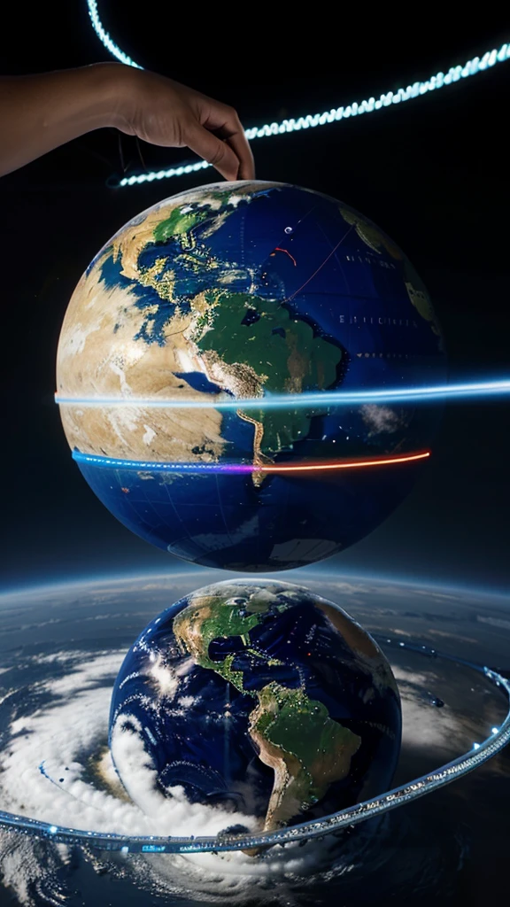 **Scene Prompt 1**: A visual representation of a digital globe with multiple connecting lines symbolizing interoperable blockchains, with the Polygon logo highlighted.
