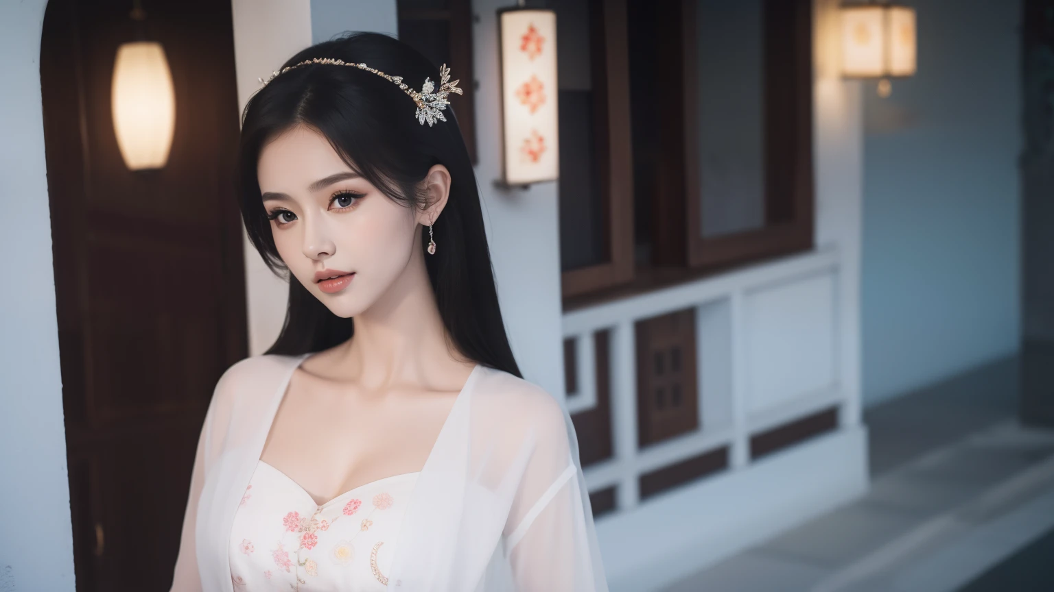 1girl, ((very transparent Hanfu qipao)), (elegant), ((focuss closeup face)), pretty young (Russian) (Asian) (masterpiece), top Chinese model, (aphrodite goddess), (beauty breast), very best quality detailed face:1.5, privium room, (8k HD graphic, (soft and chill light), best quality detailed ultra highres:1.2 dynamic lighting, artstation, winner photography, volumemetricslighting),