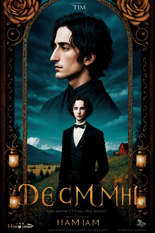 movie poster "Demian" novel written by Hermann Hesse in the style of Tim Burton
. digital art. high resolution. 8 K.