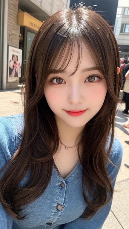 Tabletop, Highest quality, shape, Very detailed, finely, High resolution, 8k wallpaper, 完璧なダイナミックな構shape, Beautiful and exquisite,ランダムなcute髪,,Natural color lip, Bold sexy pose,smile、20-year-old girl、cute、Looking into the camera,Always blur the background,Perfect and beautiful face,Slim face and figure,Big eyes、Putting on gal makeup,Small face,Shooting from below、Blurred Background,Elegant feminine face、smile、Actual Photos、Adult Lolita Fashion