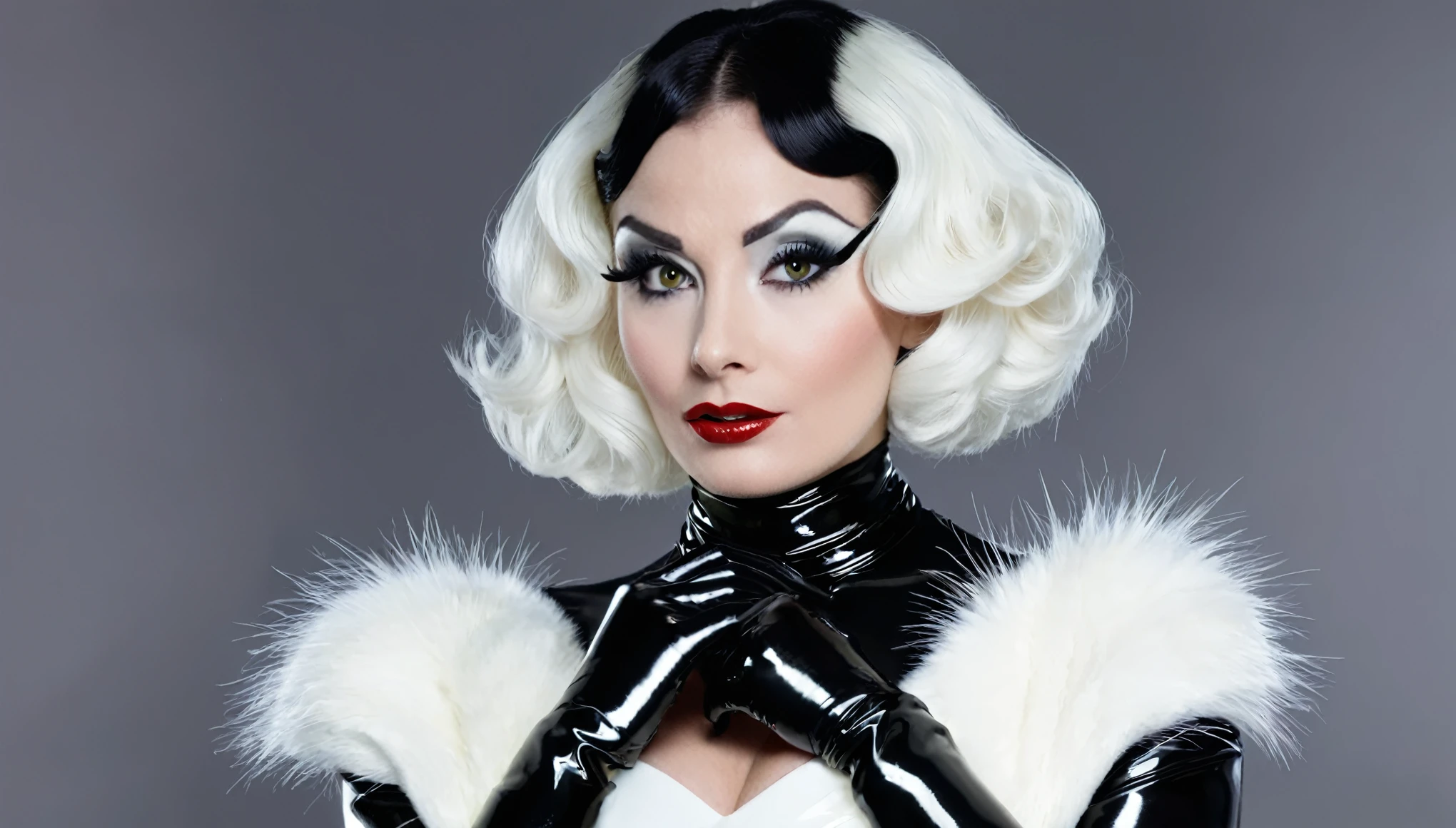 Cruella de Vil. Shiny Latex. Latex gloves.