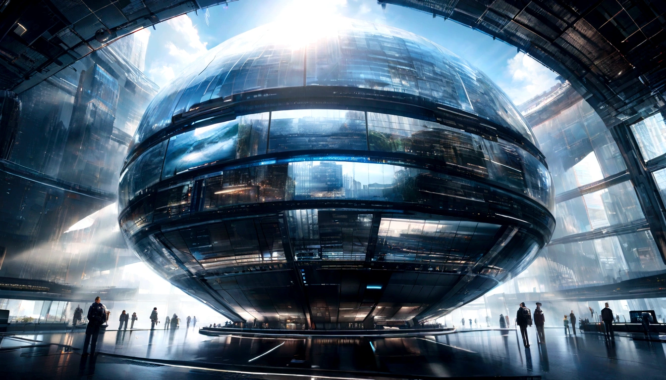 True, realistic, cinematic quality, super detail, super quality, super hd, real photography, Hologram Building, sunshine, fog, futuristic interior