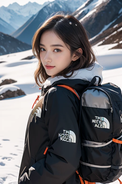 highest quality、4K、Perfect Face、Perfect Style、perfect body、Sunburn、beautiful lady、mature、long layer brown hair、Swept-back hair、full body, sexy 、charming、healthy、of the highest quality、8K、realistic photo, highest quality、4K、Perfect Face、Perfect Style、perfect body、Sunburn、beautiful lady、mature、long curly layer brown hair、Swept-back hair、sexy 、charming、healthy、smile、
(top-quality,8K picture quality,masterpiece:1.3,),(超A high resolution:1.3,Photorealsitic:1.4,Raw photography:1.2),(ultra-detailliert:1.2,shinny skin,Detailed skin:1.1),
((Background, Magnificent snow mountain views):1.3, (snow mountain:1.37)), (best quality), (realistic, photo-realistic:1.3), (masterpiece:1.3), CG, unity, 8k, amazing, finely detail, ultra-detailed, ((ultra-detailed)), ((highly detailed CG illustration)), ((an extremely delicate and beautiful)), (cute delicate face), cinematic light, (1girl), solo, black symmetric eyes, BREAK ((black mountaineering jacket(the north face), mountaineering clothing, mountaineering, brown trekking-pants), (Carrying a backpack)), (snow mountain:1.37), (Walking along a mountain trail), full body shot, upper eyes, shy smile:1.2, looking in camera