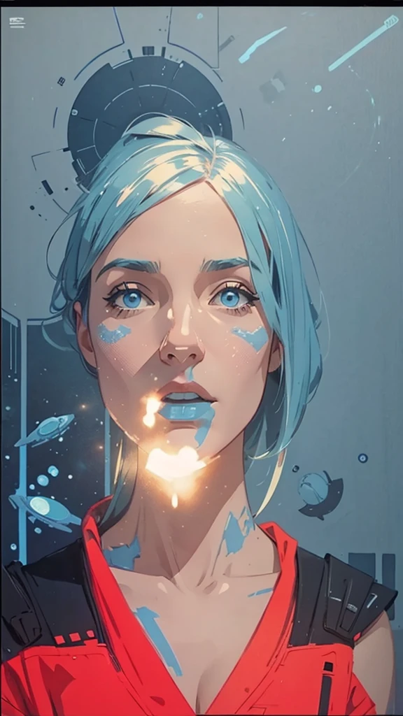 Cyanotype Sci-Fi Tableau Illustration