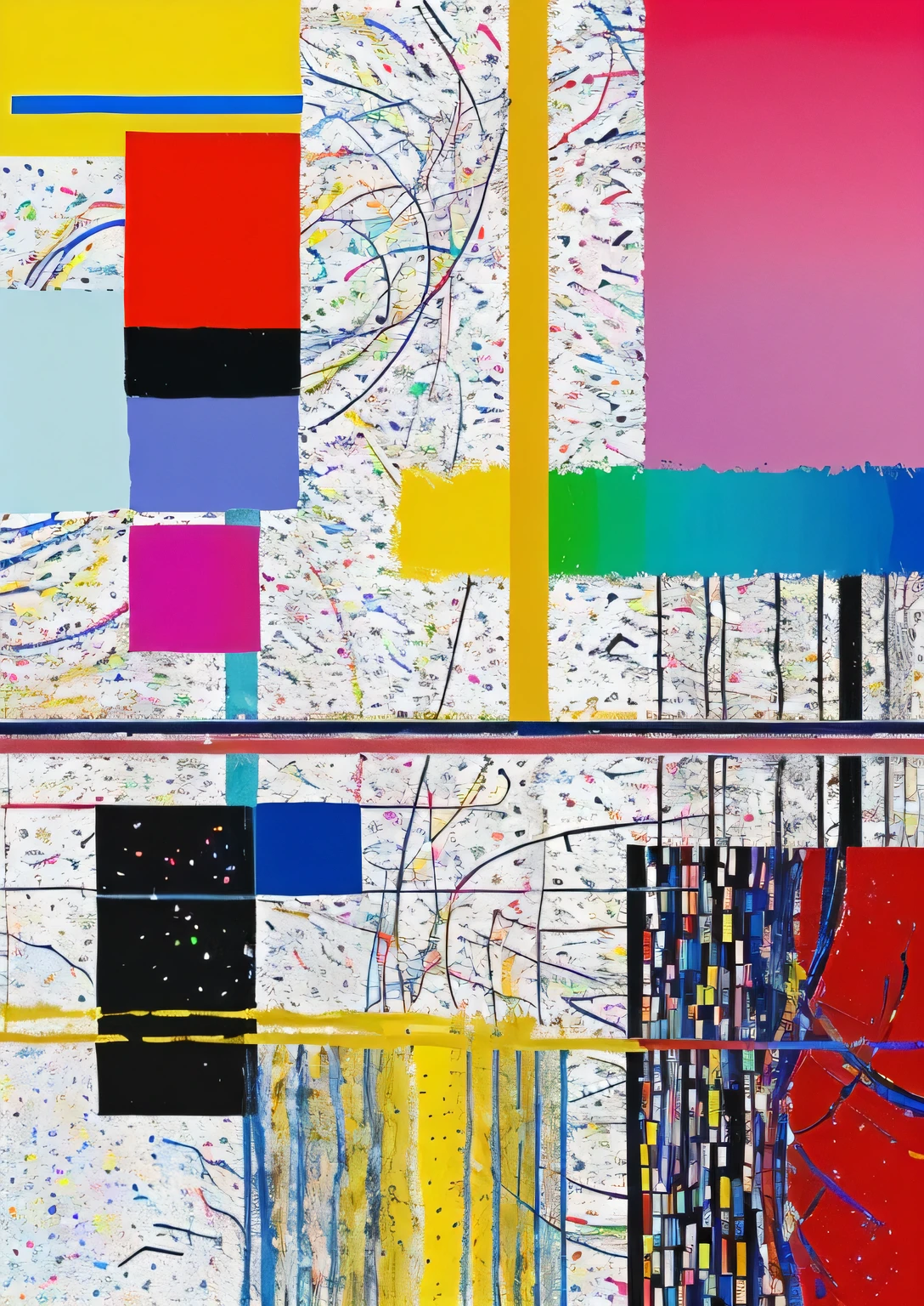 Help me generate a(Kandinsky、Mondrian、Twombly、Picasso)style,Layered,A work with a sense of space,Abstract Art,Constructivism,The colors should not be too bright,Low purity,No characters,No scenery,Low saturation,Don’t use bright colors,Be abstract,Strong sense of space,Rich graphics