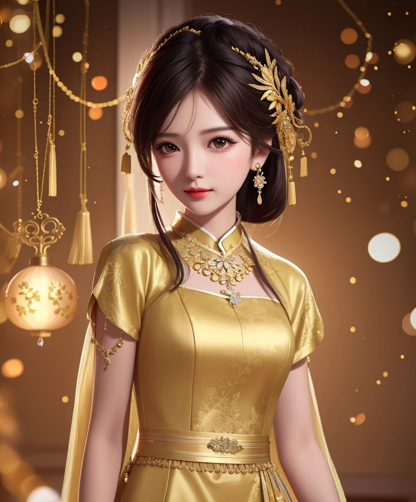 best quality, masterpiece, highres, 1girl,china dress,hair ornament,necklace, jewelry,Beautiful face,upon_body, tyndall effect,photorealistic, dark studio, rim lighting, two tone lighting,(high detailed skin:1.2), 8k uhd, dslr, soft lighting, high quality, volumetric lighting, candid, Photograph, high resolution, 4k, 8k, Bokeh,