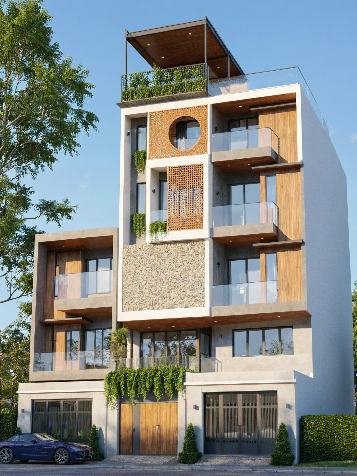 Raw photo,Masterpiece, high quality, best quality, authentic, super detail,
exterior, outdoors, house style modern on the street, glass windows, gate, wooden ceiling,
road,pavement, trees, sky, cloud, (daylight:1.1)