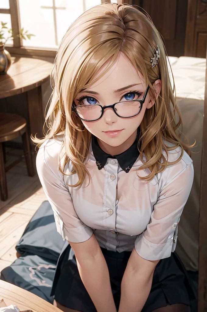 Masterpiece, 最high quality, high quality, High resolution, high quality texture, high quality shadows, High resolution, Beautiful details, Detailed CG, Detailed Texture, Realistic representation of face, Realistic, colorful, delicate, Cinematic Light, Side light, Lens flare, Ray Tracing, sharp concentrated, (1 Girl,concentrated:1.3), ( Intricate details, compensate, PureErosFaceV1:0.5), (細部まで美しいdelicateな顔, 緻密で美しいdelicateな瞳, Perfect Facial Proportions, Dense skin, Optimal ratio of four fingers to one thumb, Arms under chest, Modest chest, Wide Hips, Smooth upper abdomen, 30 years old,Blue Eyes,Glasses, Study,cabin attendant uniform,Glasses,White shirt, Black tight skirt,Black Stockings,machine,house wife,curvy,sweat,missionary,seductive gaze, the gaze of true love, lips of temptation, A look full of compassion ,a smile full of love, i love you, Acting lovey-dovey, air fortress hair, blonde hair, I love you so much I'm crazy