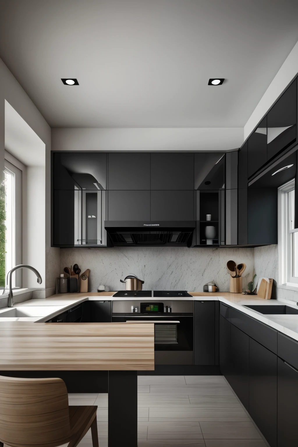 Realism, ray tracing, Canon, Fujifilm, f/16, uhd, masterpiece, award winning, best quality, highres, 8K,kitchen