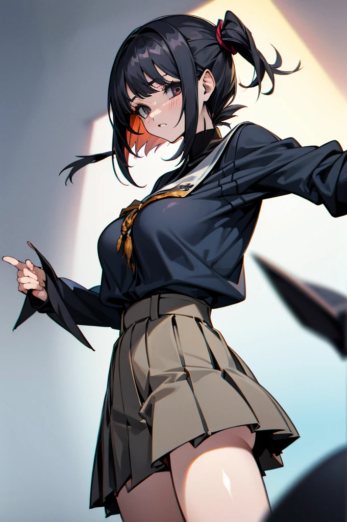 Introvert Honor student students uniform Loli Big Tits Black Hair