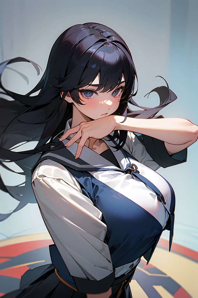 Introvert Honor student Middle school students uniform Big Tits Black Hair