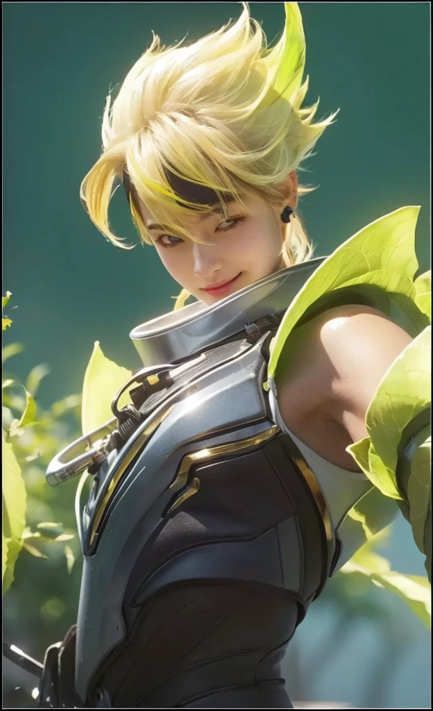 1 boy, close up portrait, detailed eyes, detailed lips, extremely detailed face, smiling, yellow hair, flowing hair, sunlight, bright sunny day, soft lighting, warm colors, (best quality,4k,8k,highres,masterpiece:1.2),ultra-detailed,(realistic,photorealistic,photo-realistic:1.37),portrait,natural lighting,vibrant colors,detailed skin texture,glowing skin