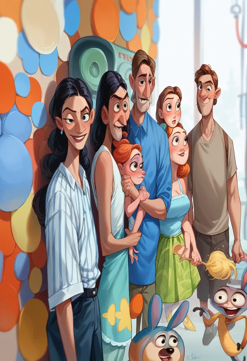Disney pixar style family, best qualityer, high qualiy 