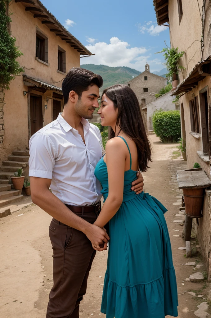 Couple romance in poor infian village 