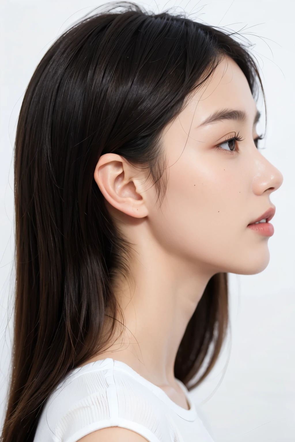 Woman 1, White background,face,profile