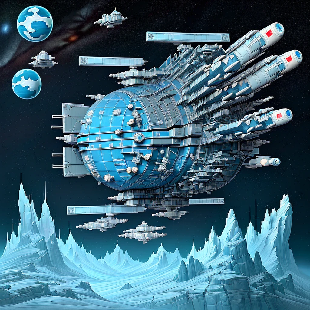 there is a drawing of a space station with a satellite, industrial humanity spaceship, symmetrical outpost, orbital station, blueprint of a spaceship, detailed spacecraft, blueprint of spaceship, hexagonal planetary space base, spaceship design, scifi space station, space station, cargo spaceships, blueprint schematics, detailed spaceship, scifi platform, background space station, spaceship hangar
