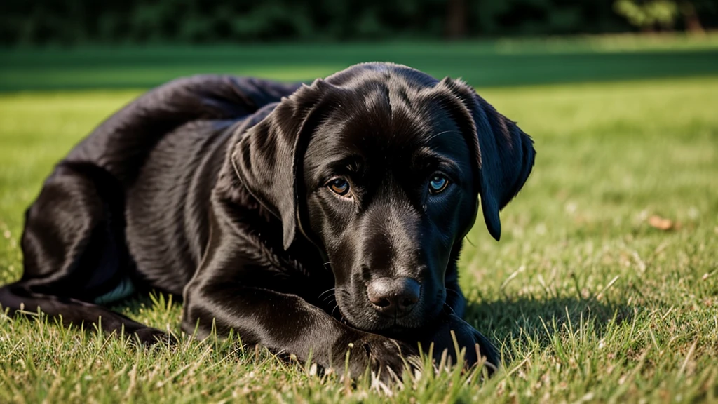 labrador on a smooth green background
