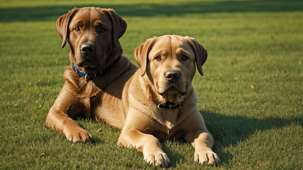 labrador on a smooth green background