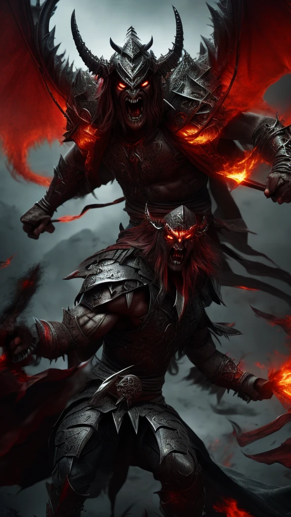 Demon-possessed warriors An otherworldly expression of rage high resolution
