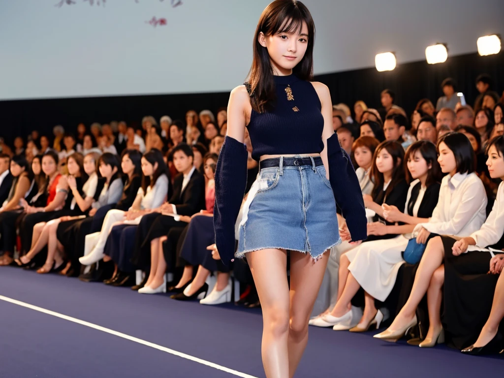 An extremely beautiful Japanese high school girl race queen who highlights her beautiful legs、She was photographed walking down the runway at a fashion show wearing Andre Sarda&#39;s new underwear.、She is an eternal idol who combines a clean look with modern charm.。 She creates such beauty。 She feels her own warmth。 She creates a warm atmosphere。 We create beauty。 That&#39;s what I want to say。 In her full body photo、The figure features porcelain-like skin and golden hair that radiates a soft glow.。 This is probably、It captured the essence of her timeless charm.、This is the best shot ever.。 Each straight line and curve is carefully expressed.、Breathtakingly beautiful with impeccable detail。 This piece perfectly captures her timeless beauty.。 Divine Proportions、Sharp focus、Full-body photo taken by Kishin Shinoyama、high quality、High resolution、Detailed Background
