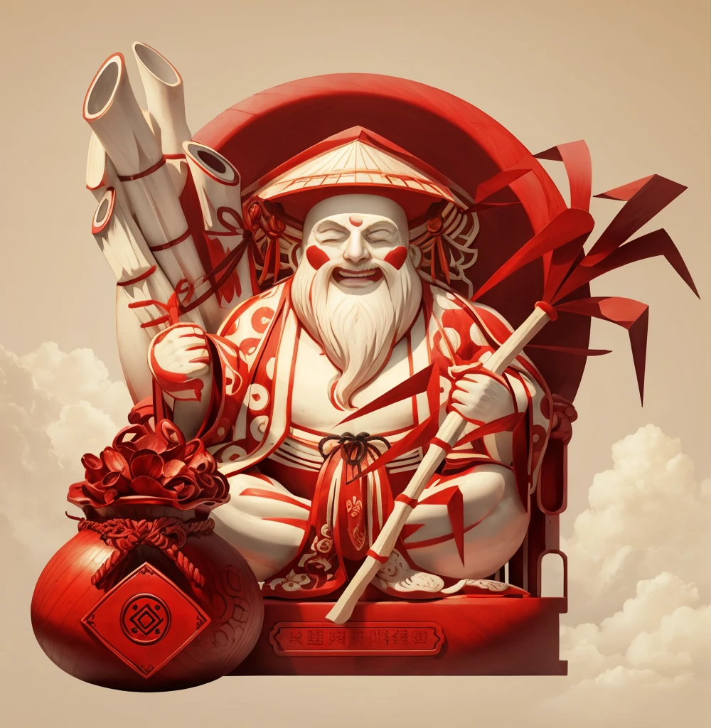 sugarcane god statue, Marble material, Sharp, realistic details, The background has the Chinese character Loc 