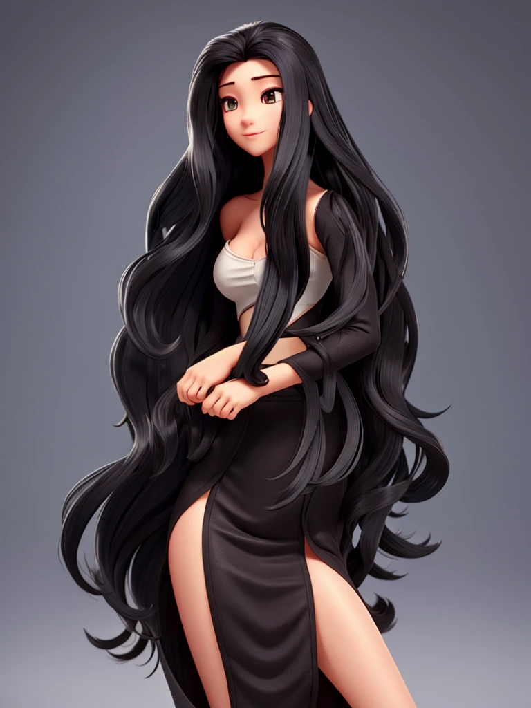 very sexy long black hair
