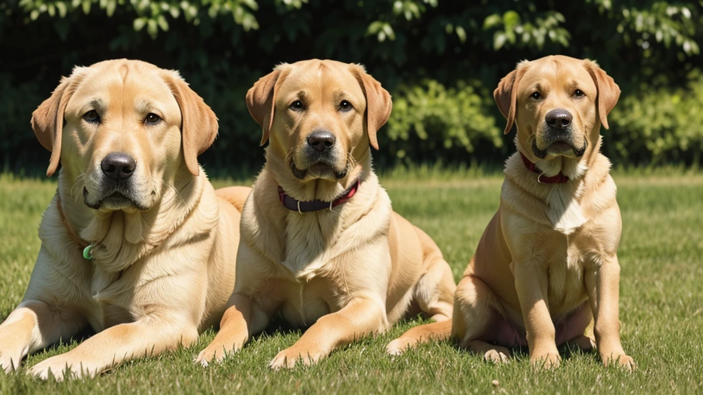 Labrador dog sitting on a green background