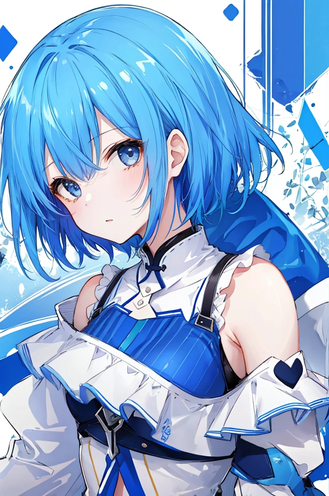 Girl、Blue hair short、Sexy