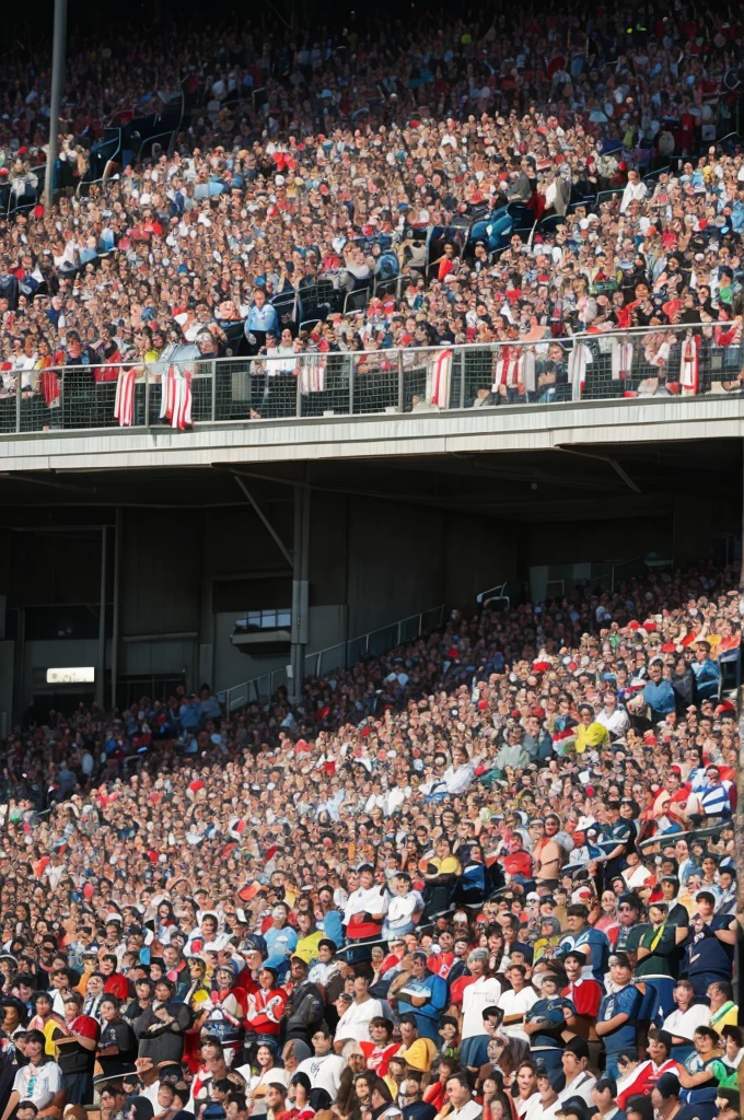 Mosaic of a soccer crowd, In a packed stadium, with the number 9 shirt on the mosaic as a highlight 