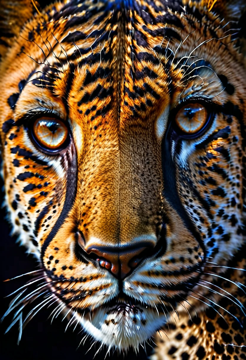 A magnificent majestic cheetah, regard intense ,Low-angle photo, depth of ﬁeld 