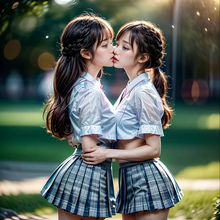 SFW, ((David Hamilton:1.37, White and vivid colors))、Extremely Detailed (Tiny Oppai-Loli Twins:1.37)、{(Dynamic-angle)|(from side)|(from back)|((from below:1.2))}、{(((Kissing face to face:1.41) Against the Nipples to Nipples Pressing hard))|(Standing Full Body:1.2)|Wide Shot}、{(Floating hair with Strong wind)|(Ass focus)|French Braid|bun}、8K best quality、((Masterpiece:1.2、Photo-realistic:1.4)), { kodachrome | realistic | photorealistic | RAW } BREAK
((Detailed KAWAII Face、Detailed Radiant PearlSkin with Transparency))、Smooth shading、(SOFT focus BokeH)、Soft Lighting、((school uniform with white Thongs))、{Flowers|Flower wreath|ssmile|perplexed|seductiv|Different types of hair colors}、{(Light Particles:1.2)|(Lens Flare)|(Luminescent Particles:0.6)}、{Forest Lakeside|Lakeside Cottage|Before dawn|magic hour|morning glow|foggy|Haze|Colored Horizon}、{ Whole Body proportions and all limbs are anatomically accurate | no extra limbs | hidden hands | Corrected Like hand } . PUNIPUNI