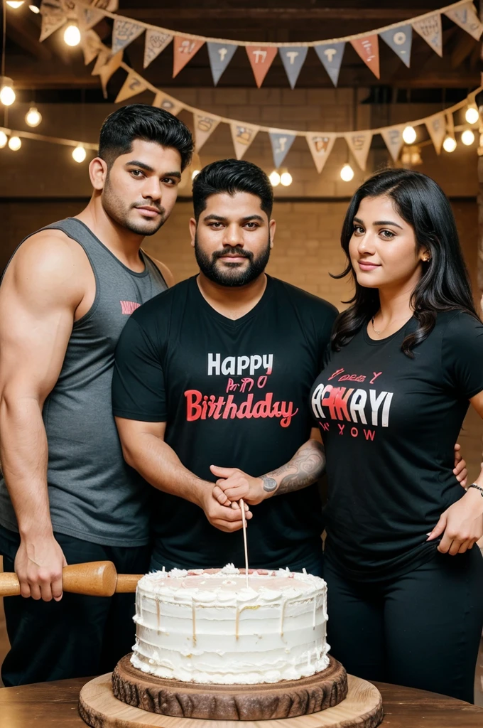 I needed one image of Birthday and inside one 35 year man cutting cake his left side one girl her age 24 and one her age 45 and one her age 28 and right side one 15 year fat boy and one handsome gym boy age 18 and one man whose age is 28 and background write happy birthday Undi  kaka 