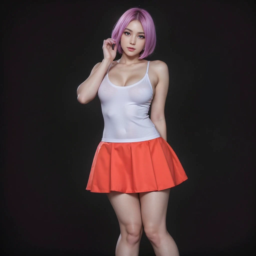 (best qualityer,ultra detali,realisitic:1.37), Ayane, beautifull detailed face,perfect symmetry,perfectly shaped body,perfect make-up,bright coloured,studio lighting