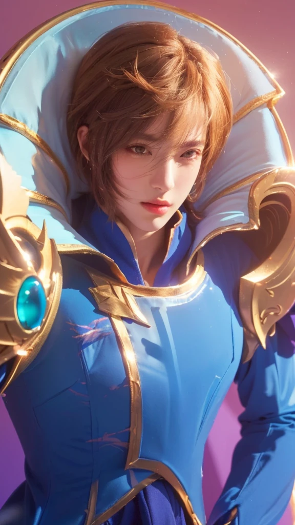 1 man, with a blue outfit, gold paladin, casimir art, holy paladin, male paladin, androgynous prince, detailed face, realistic, photorealistic, photo-realistic:1.37, (best quality,4k,8k,highres,masterpiece:1.2),ultra-detailed,(realistic,photorealistic,photo-realistic:1.37),HDR,UHD,studio lighting,ultra-fine painting,sharp focus,physically-based rendering,extreme detail description,professional,vivid colors,bokeh, highly detailed,cinematic lighting,dramatic lighting