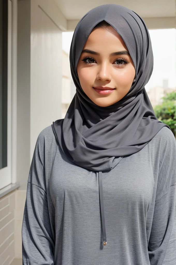 Cute girl image with gray color hejab 