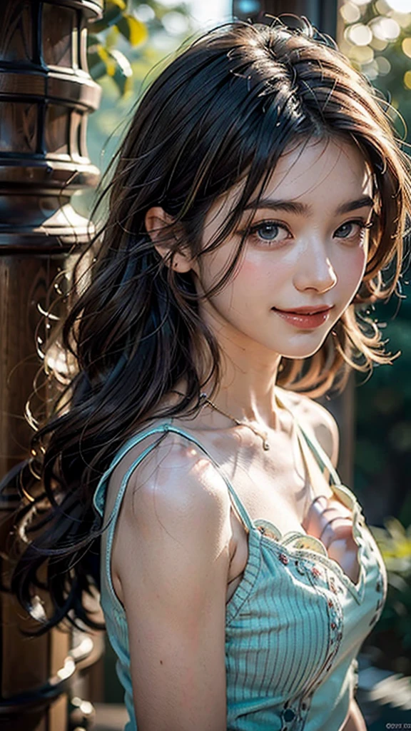 prompt: (best quality,4k,8k,highres,masterpiece:1.2),ultra-detailed,(realistic,photorealistic,photo-realistic:1.37),portrait,beautiful detailed eyes,blue eye,luscious lips,bare breast,shapely figure,soft lighting,vivid colors, coffee shop