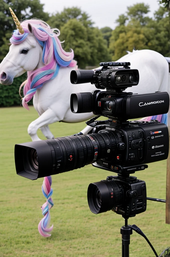 Unicorn with a camcorder 