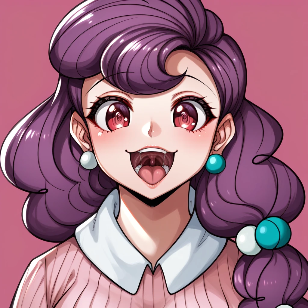 score_6_up, anime, portrait, detail face, large eyes, woman standing, red eyes, medium breasts, sweater, skirt, motherly, cuddling giant dick, sugar belle, detailed face, mesmerizing eyes, high definition eyes, focus on face,  detailed mouth, mesmerizing mouth, high definition mouth, focus on face, best quality, detailed, absurd resolution, absurd detail, intricate details, vibrant colors, ultra-realistic,  open mouth,