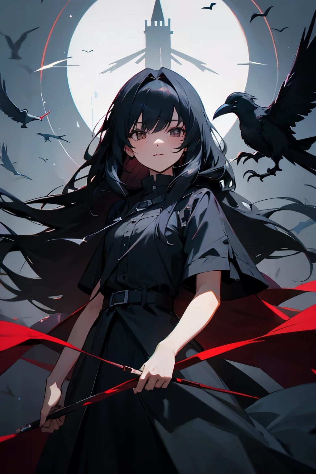 black crow long haired girl