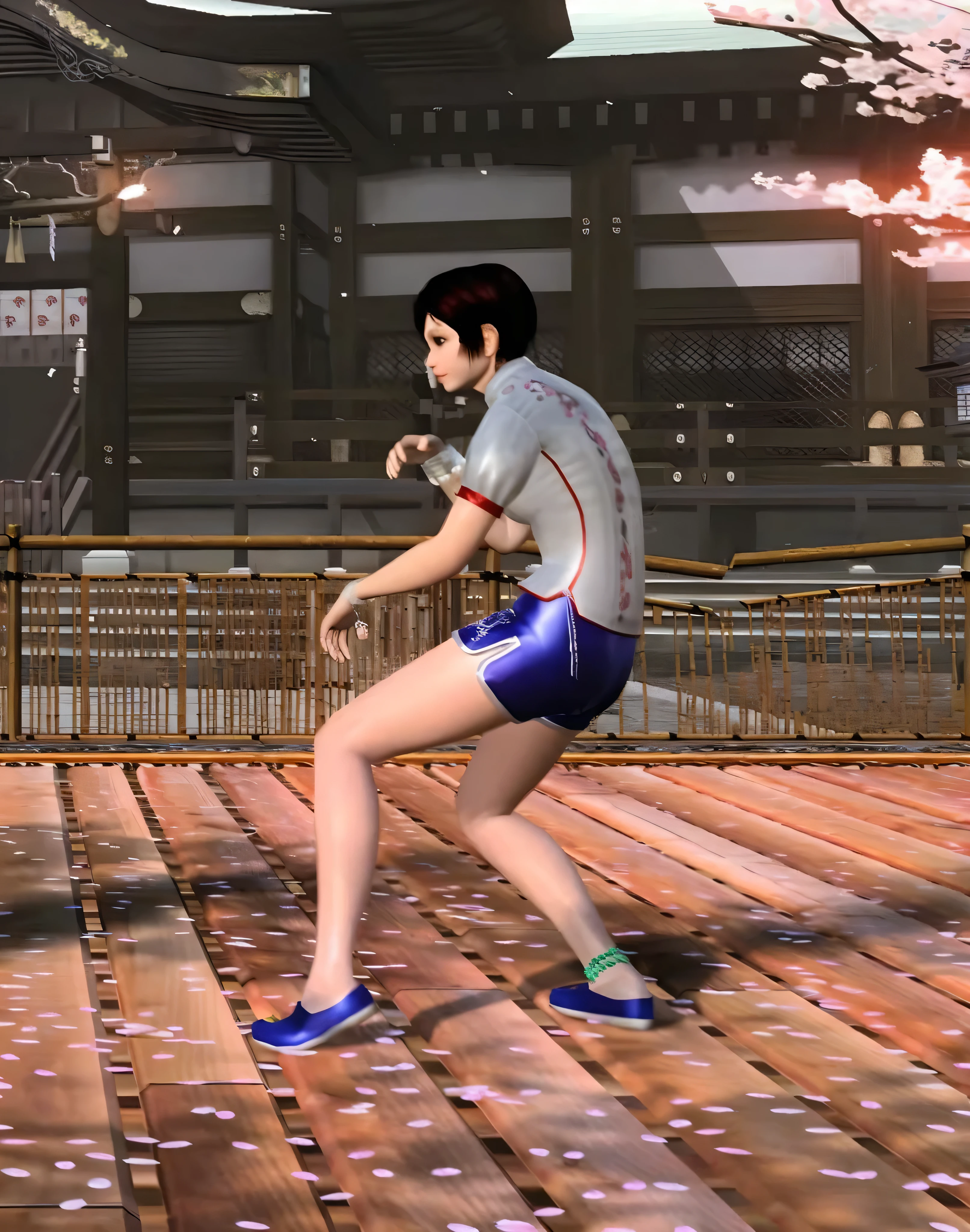 Irene, Brown short hair, Are standing, smile, Cute expression,Upper Body, Fingerless gloves,boots, Yellow scarf, Chinese clothes with polka dots, Elbow pads, ribbon, belt, Dirty Water, , Stone ruins, Are standing,Upper Body,(Very detailed, Beautifully detailed face, masterpiece, highest quality), That's right Sakura、Cherry blossom petals、Cherry blossoms falling、Knotting hair、Colorful Hair、squint、Messy Hair、Messy Hair、Sloppy、squint、Drunk、(fool/ )、highest quality、Genuine、Super delicate illustration、Beautiful and attractive anime girl、Slender body、Tied Hair、One Girl、Girl Photos、Full Body Shot、Beautiful red eyes、Japanese