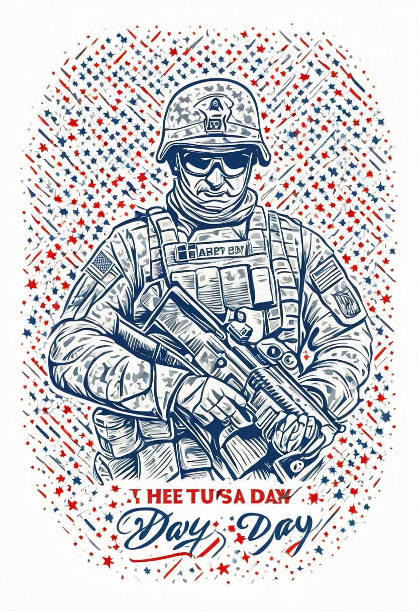 Veteran day illustration with text