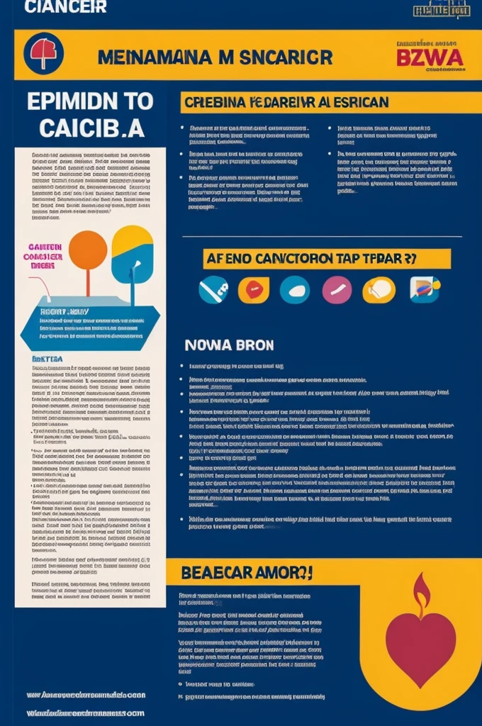 Create a cancer poster in Spanish With information in Spanish 