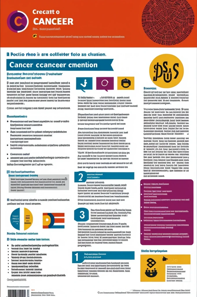 Create a cancer poster in Spanish With information in Spanish 