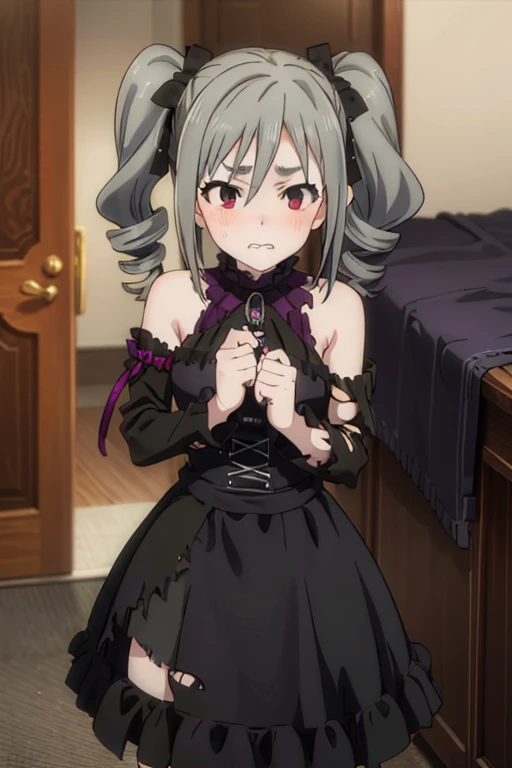 NSFW,masterpiece,Highest quality,High resolution,Very detailed,white\(no game No life\),Small breasts,(Gothic Lolita),See-through,hair band,flower,slave,Embarrassed,blush,Luxurious mansion,Party Venue,noble,(Middle-aged men),Lead,Being sexually harassed